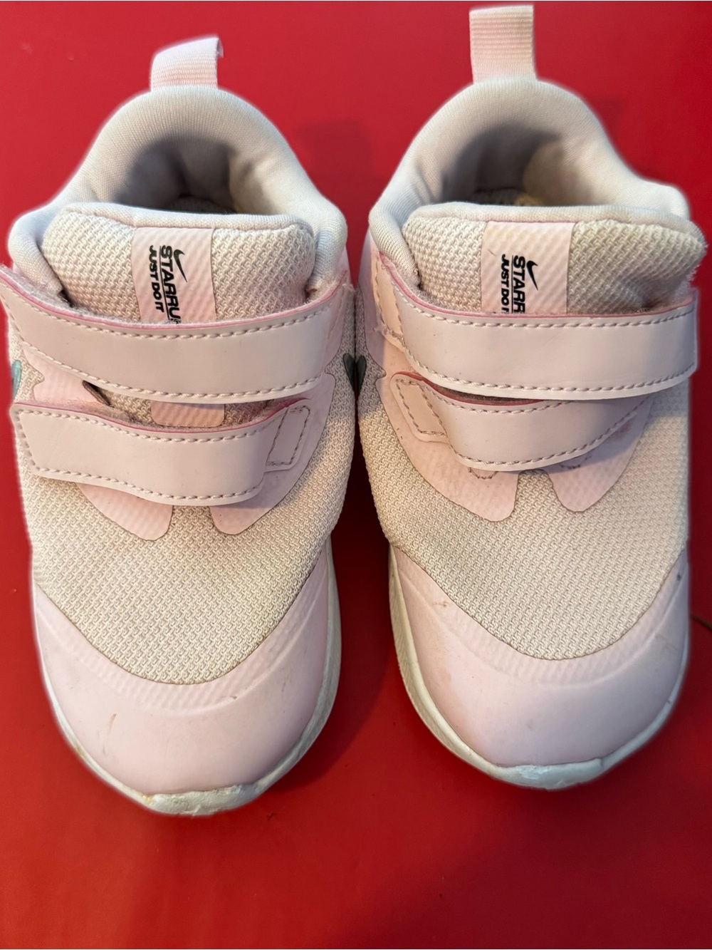 Nike Kids Pink Hook-and-Loop Athletic Shoes size 7c
